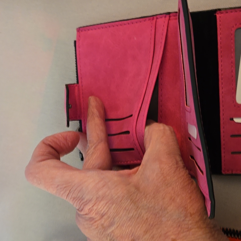 Orange Wallet with Zip Closure. Pink Wallet. Green.wallet - Picture 8 of 16